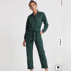 Lucky Brand Tie Front Jumpsuit Jade Green